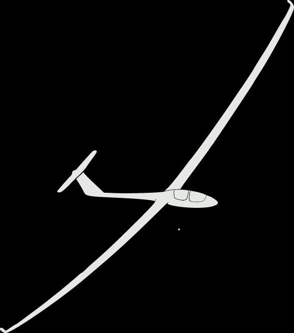 Aufkleber Flugzeugmotiv "Segelflugzeug 4", weiß, extra groß