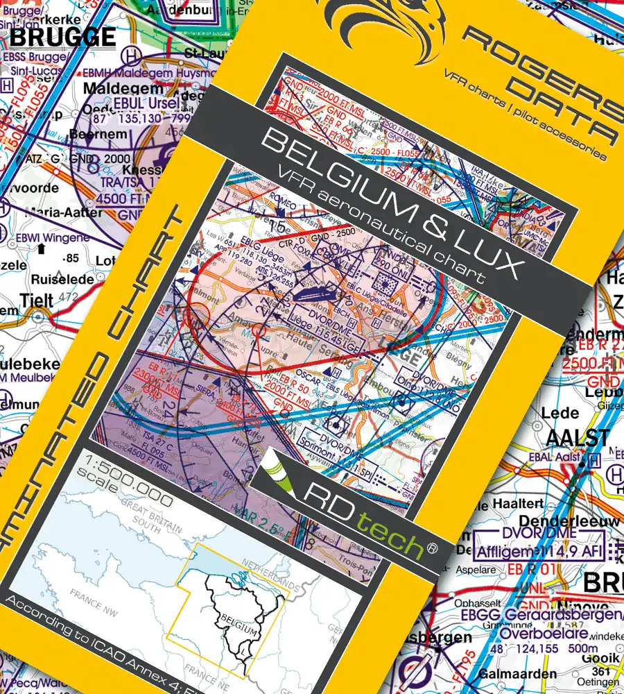 Rogers Data VFR Chart Belgium & Luxembourg