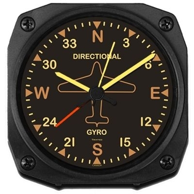 Desk Clock Vintage Directional Gyro