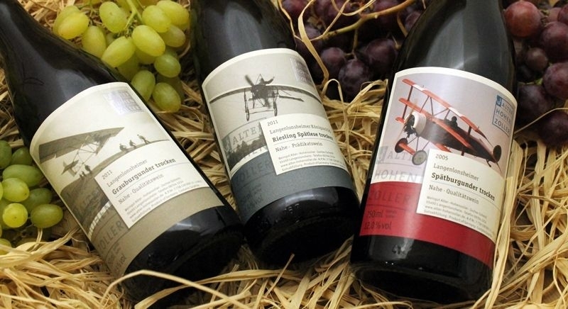 Geschenkbox mit 3 Flaschen Fliegerwein, sortiert