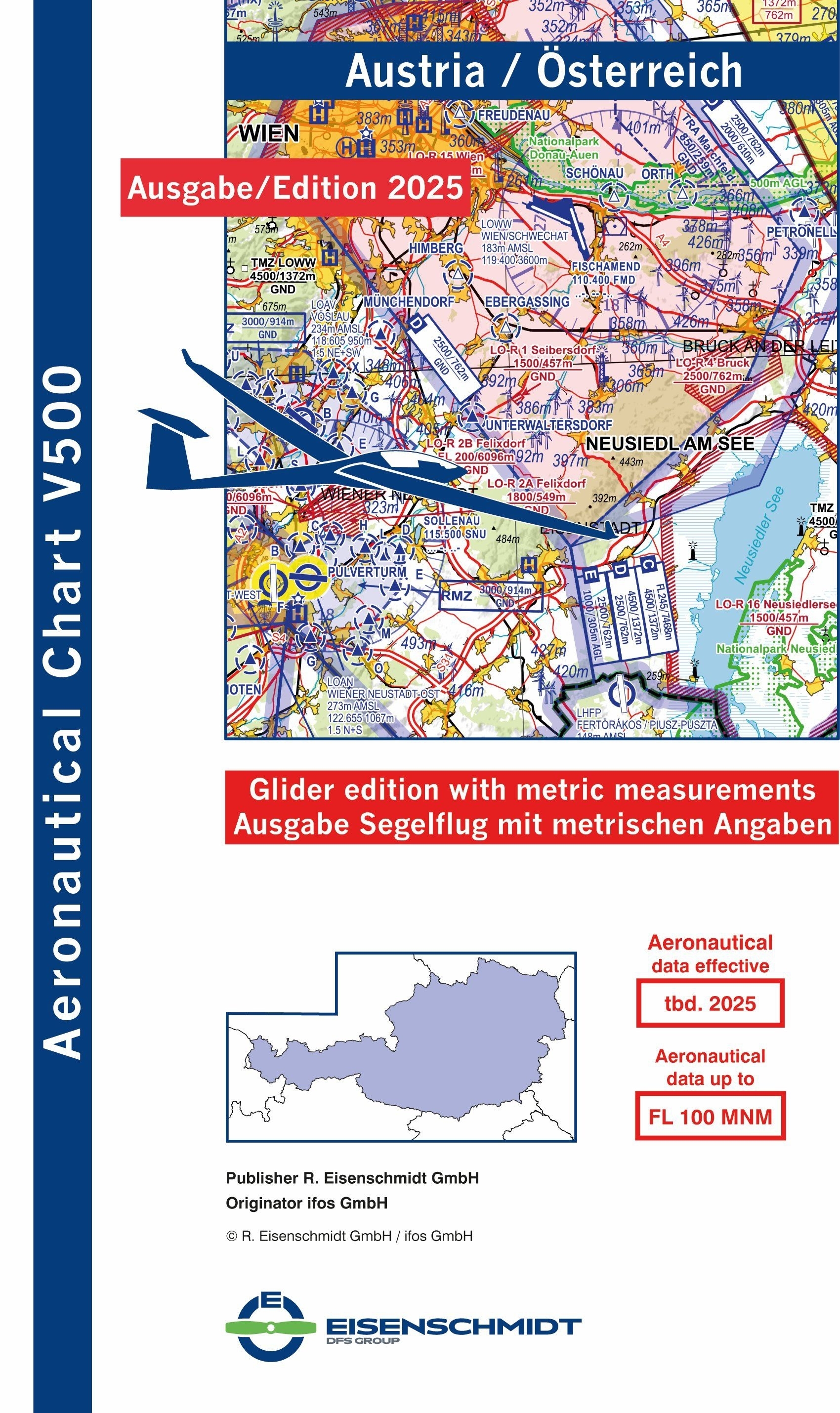 V500-Karte Österreich Segelflug