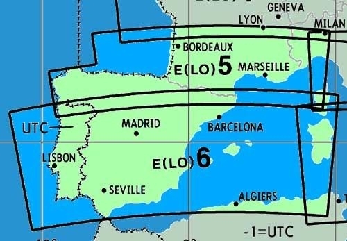 Enroute Chart E(LO)5/6 France, Spain, Portugal