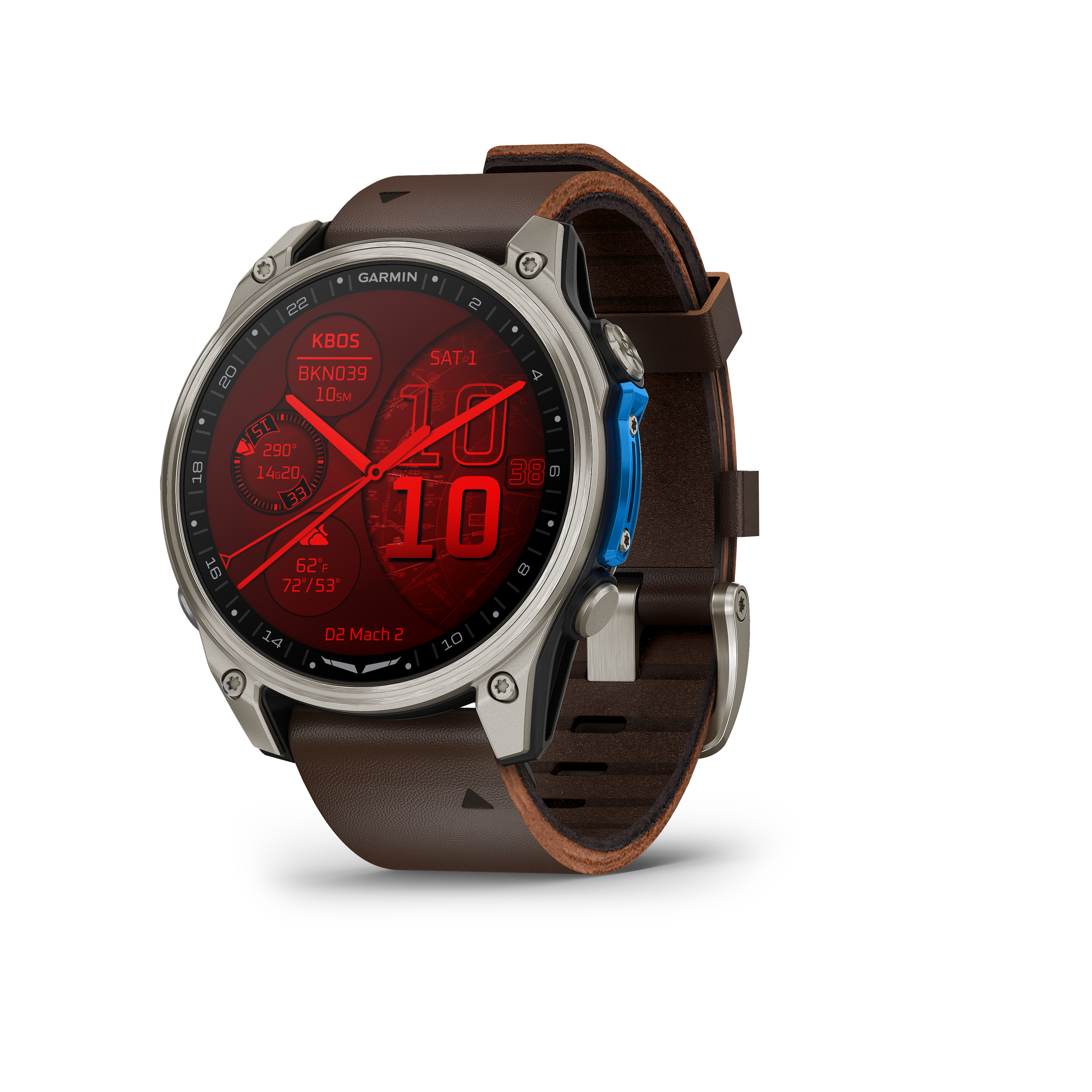 Garmin D2 Mach 2 Pilotenuhr, Leder-Armband