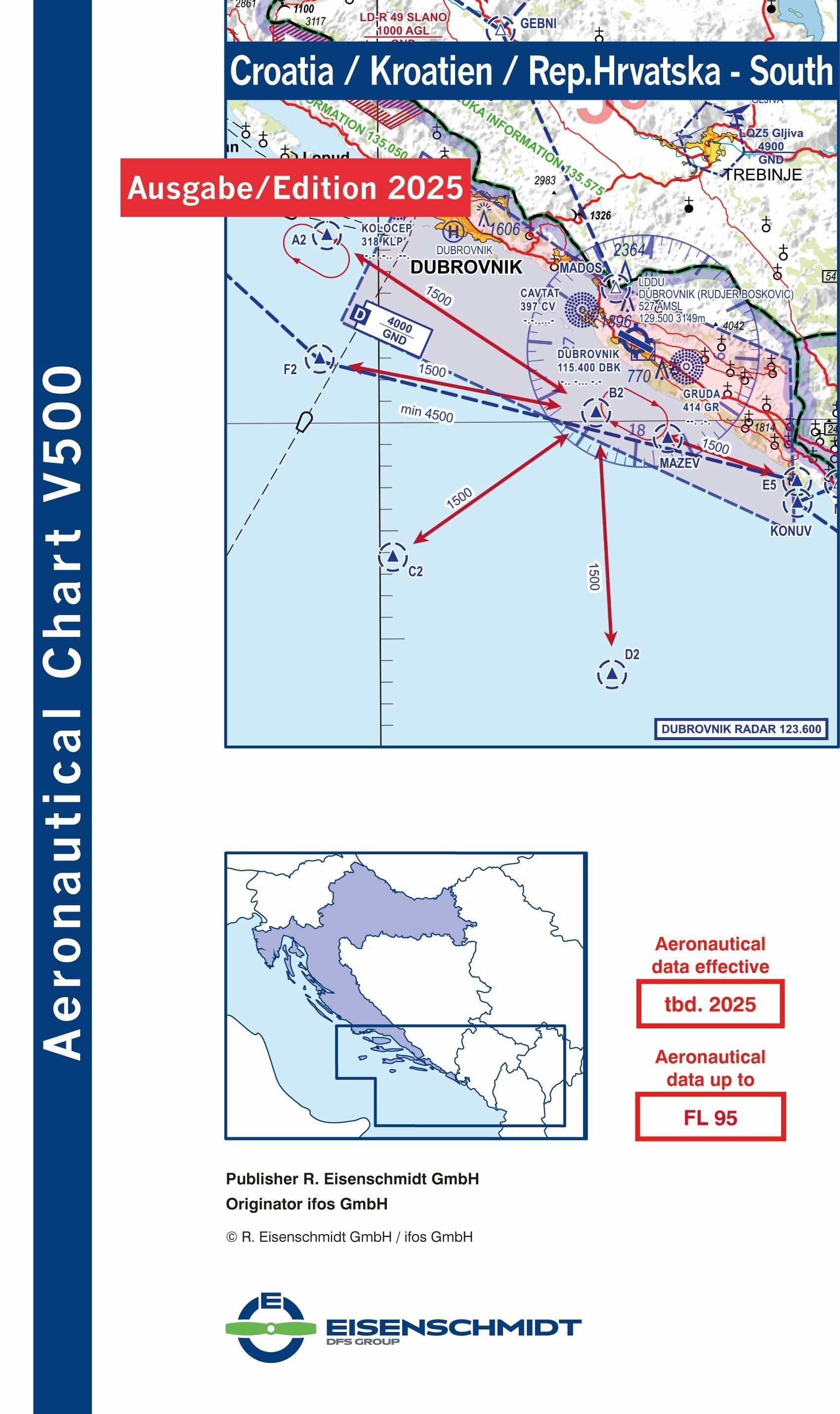 V500-Karte Kroatien, Süd