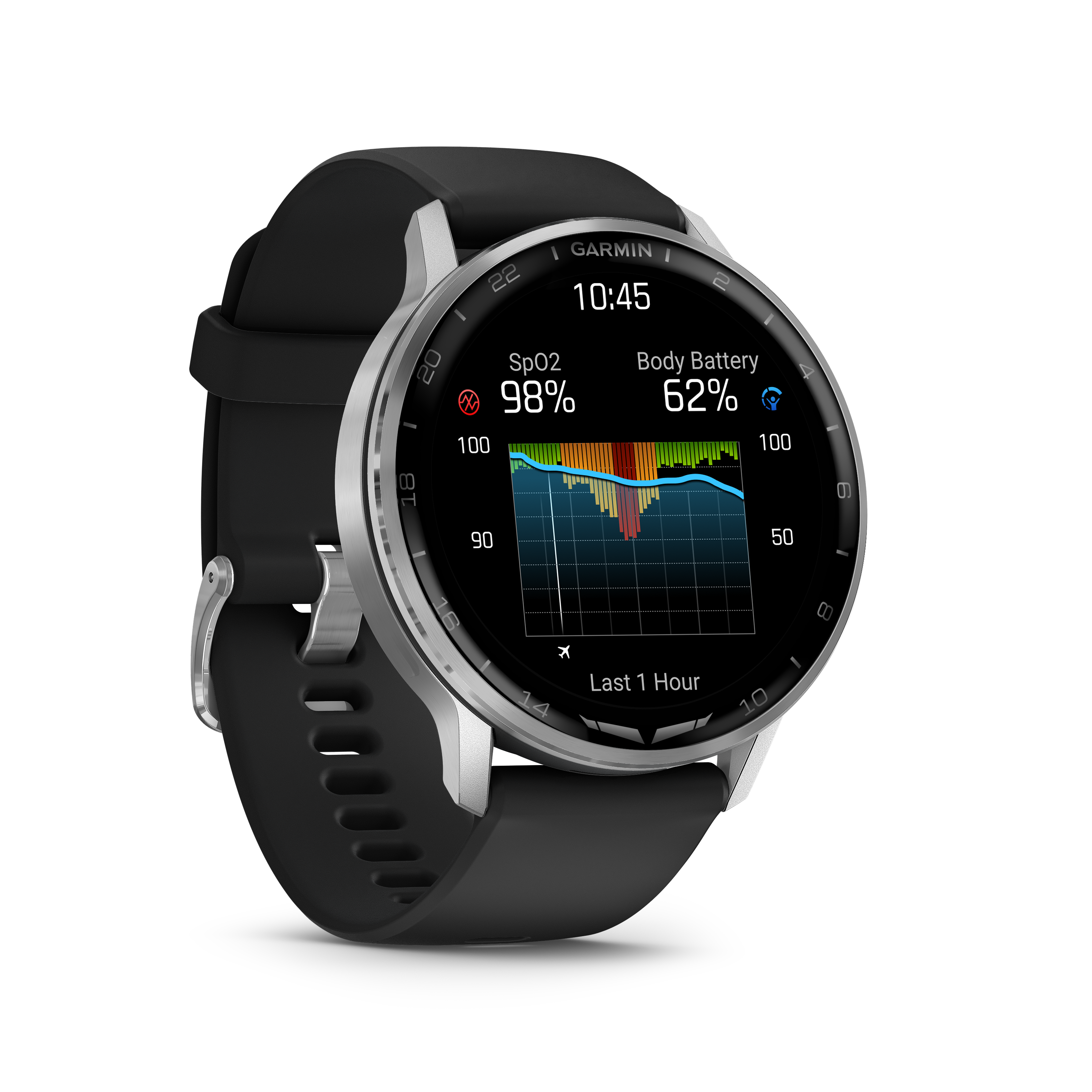 Garmin D2 Air X15 Pilotenuhr, Schwarz / Silber