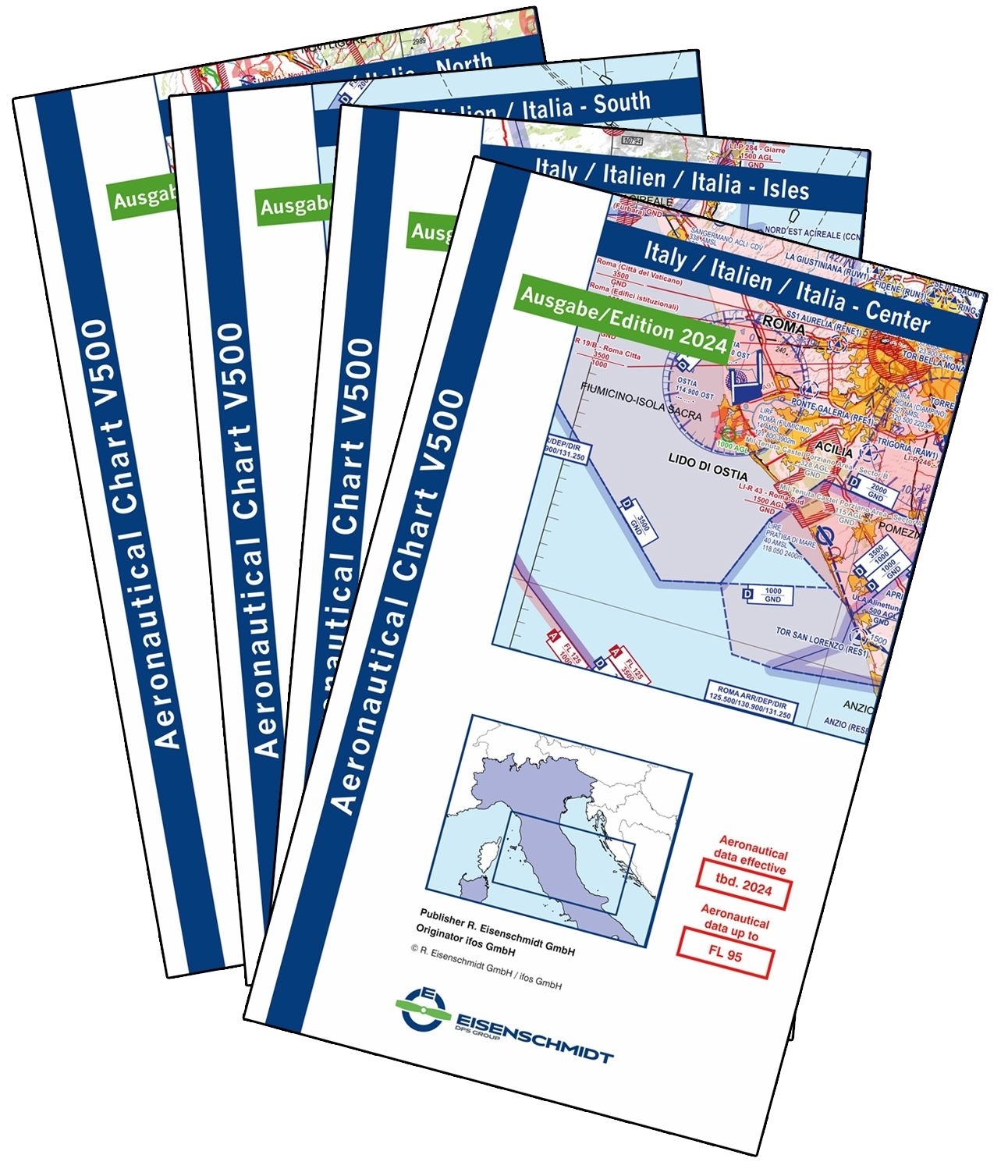 V500-Karte Italien, Satz 4 Blatt, 2025