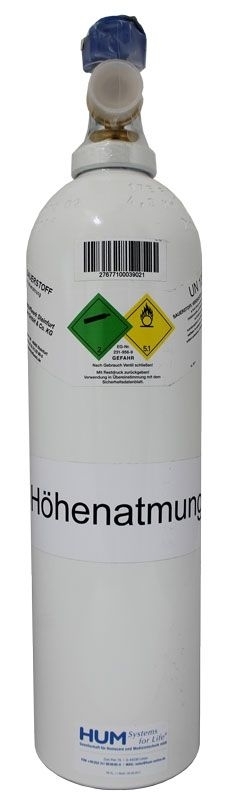 Sauerstoff-Leichtflasche 2 Liter, gefüllt