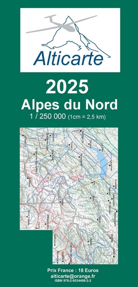 Segelflugkarte Nordalpen 2025