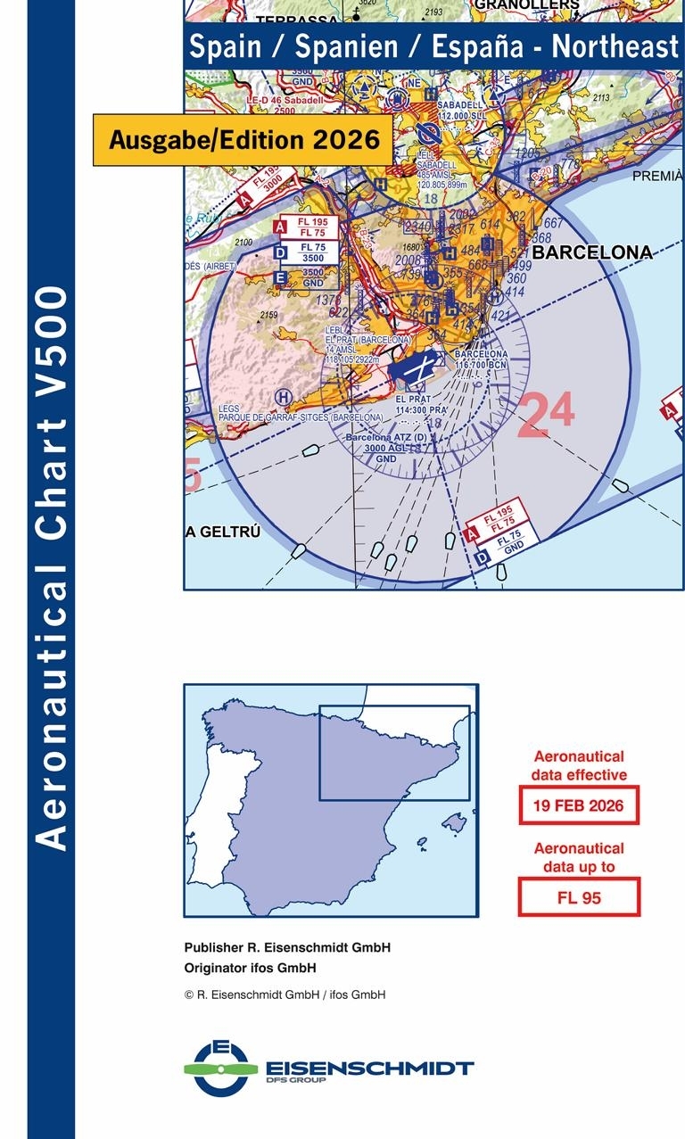 V500-Karte Spanien Nordost