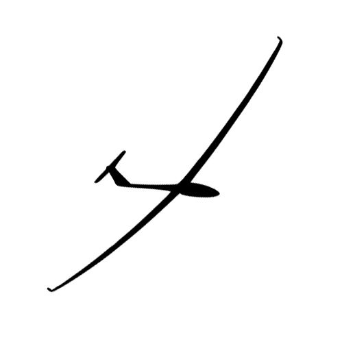 Aufkleber Flugzeugmotiv "Segelflugzeug 3", schwarz, mittel