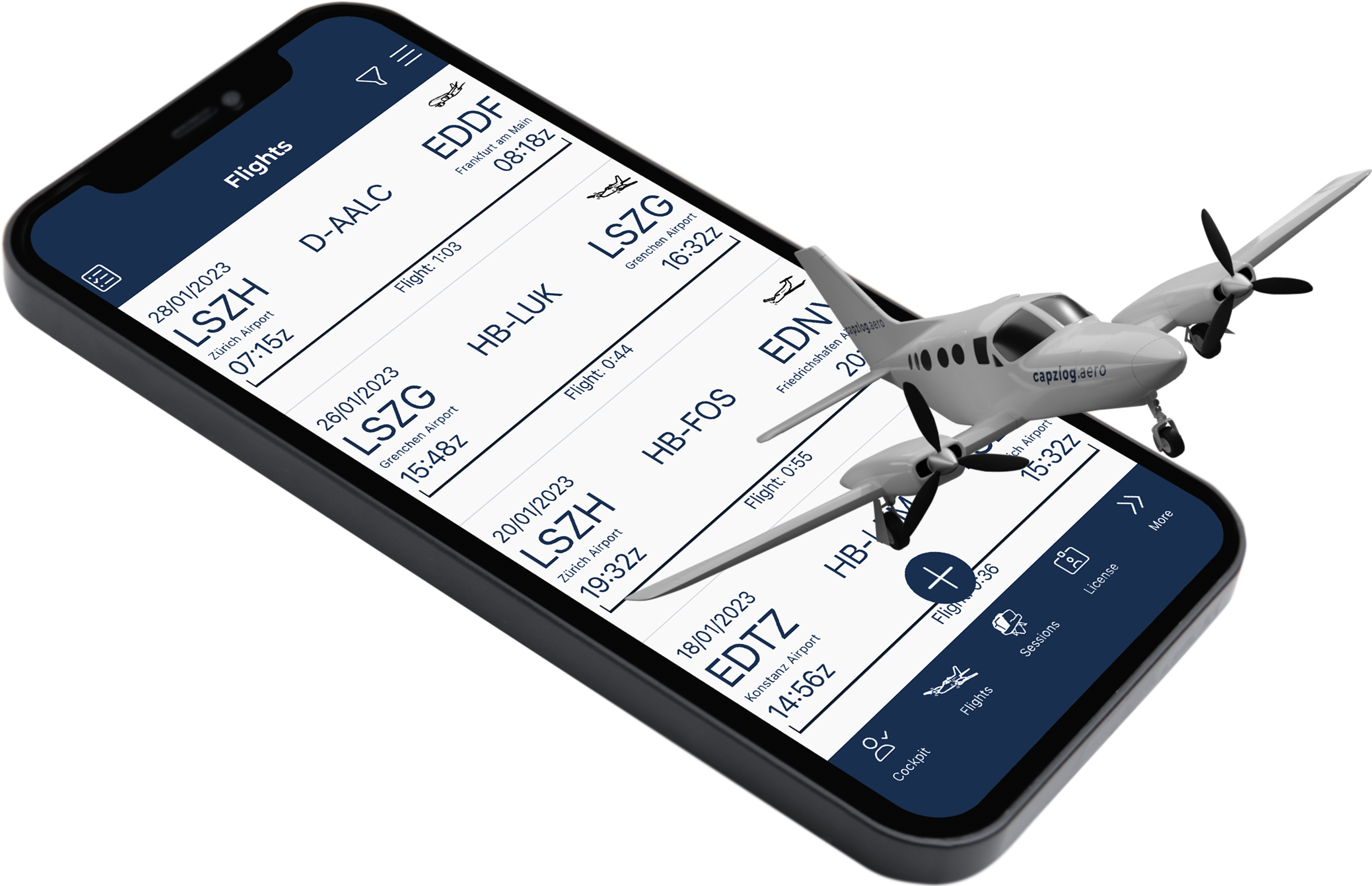 Digitales Flugbuch capzlog.aero