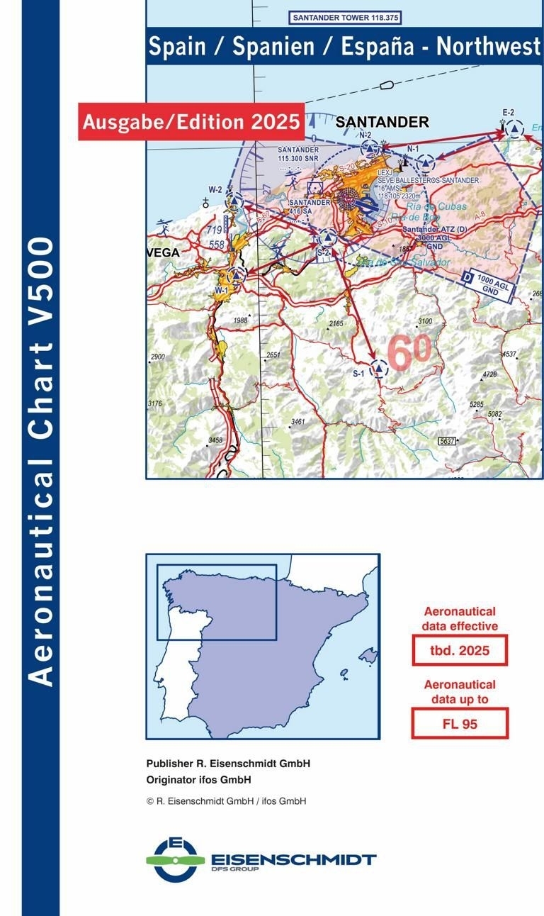 V500-Karte Spanien Nordwest