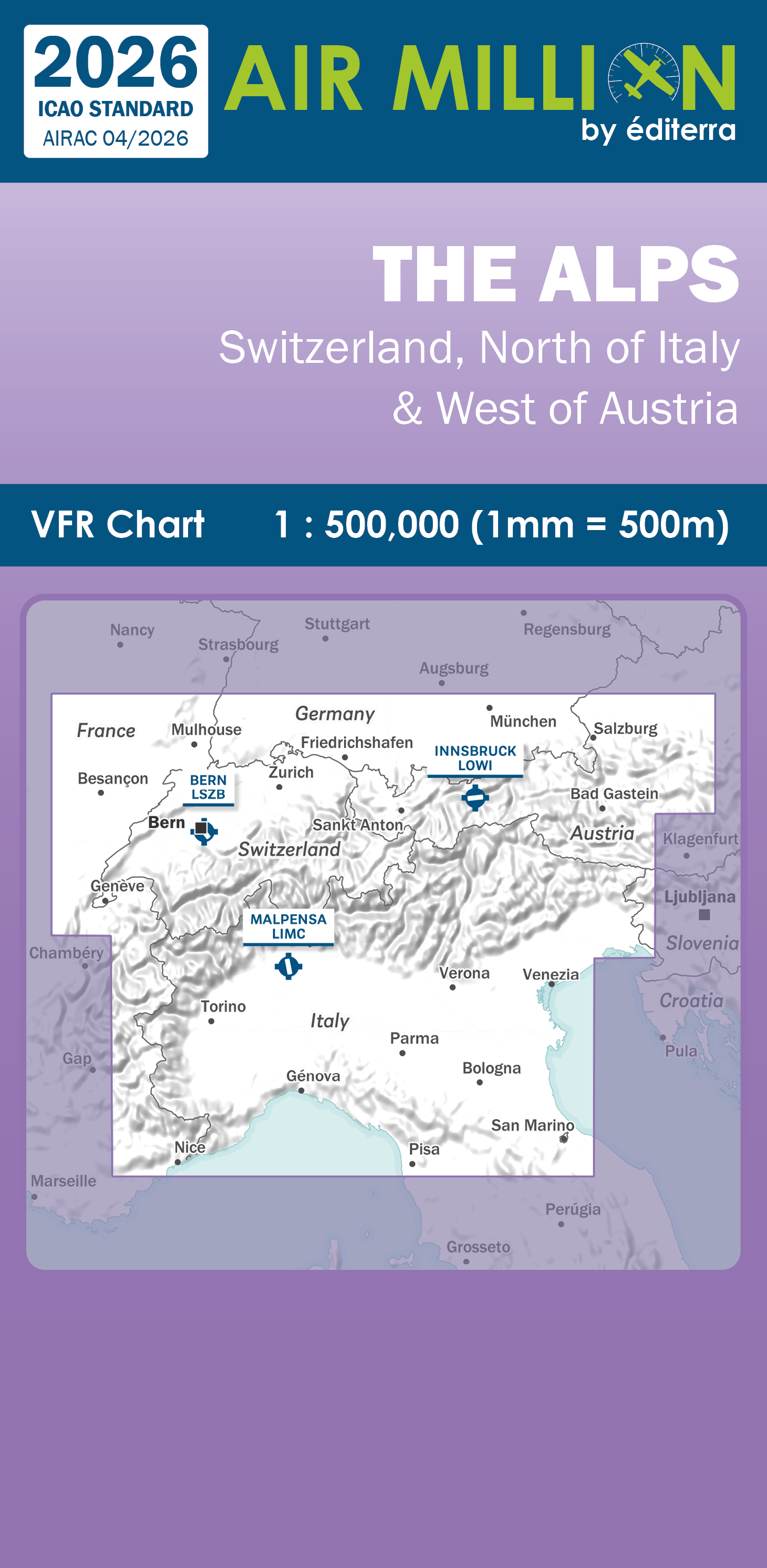 Air Million VFR Karte Alpen