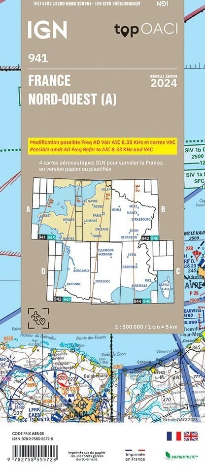 ICAO Karte Frankreich, Nord-West, Blatt 1